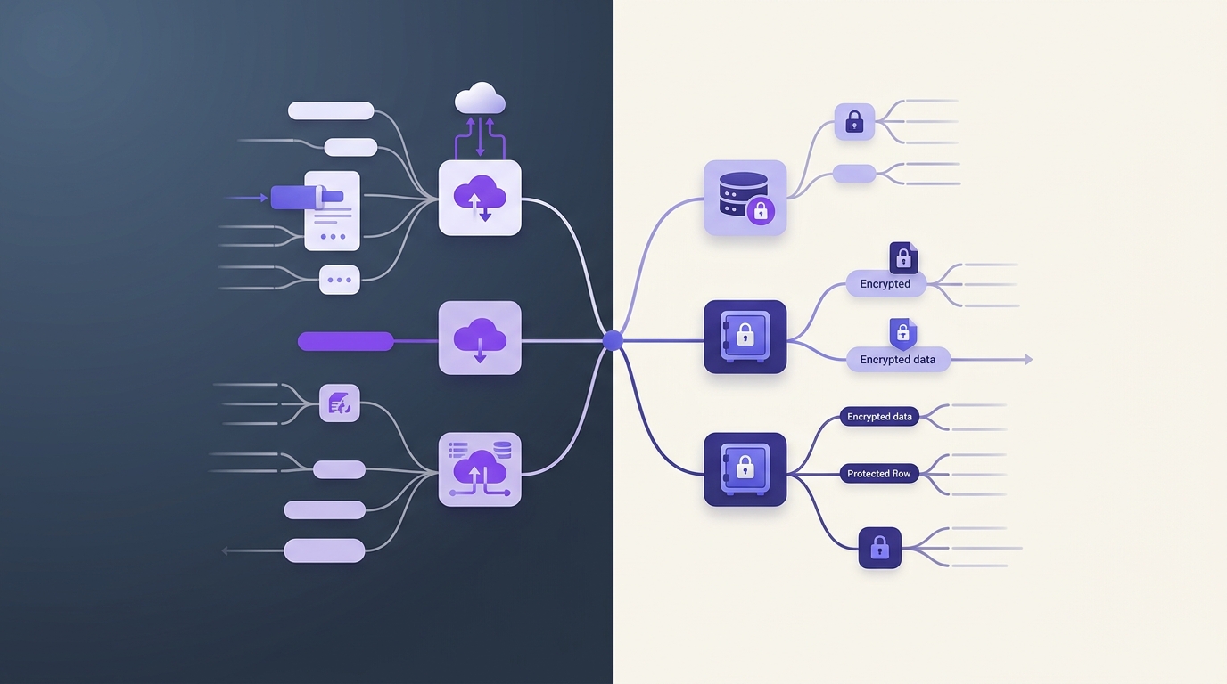 Comparison of cloud sync versus local vault storage options as decision paths