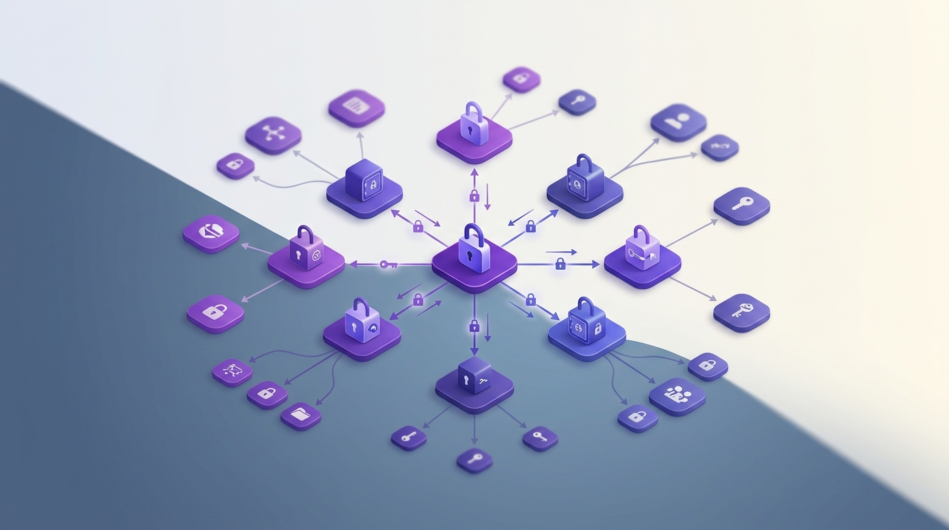 Encryption flow diagram showing end-to-end encryption endpoints with visible metadata throughout