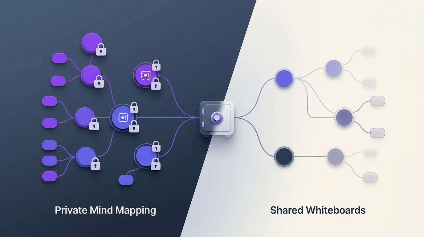 Comparison of private mind map versus shared whiteboard interface designs