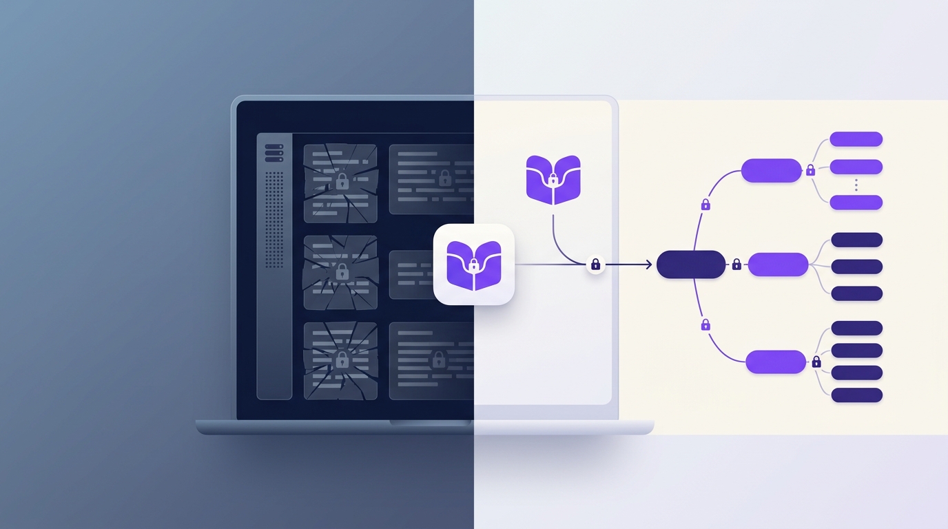 Diagram-like hero art for client-side encryption concepts