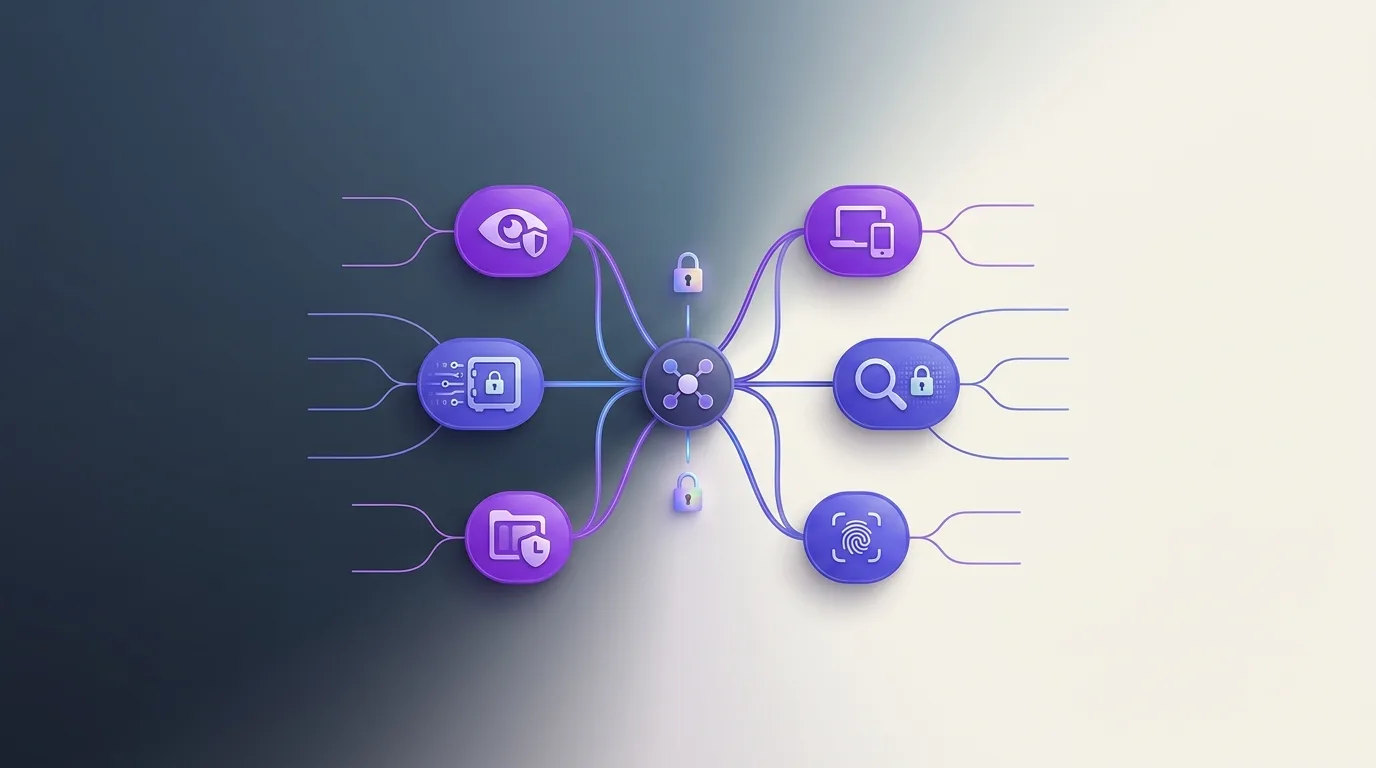 Private app evaluation criteria displayed as a hierarchical mind map with checklist