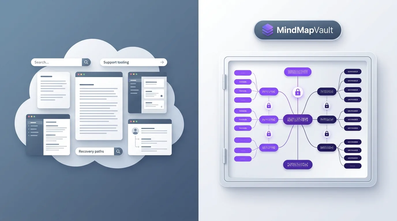 Cloud note service with visible trust boundaries and provider access layers